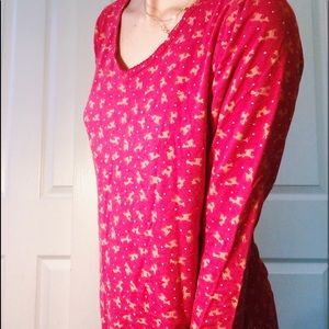 CHARTER CLUB Reindeer Pajama Long Sleeve Top